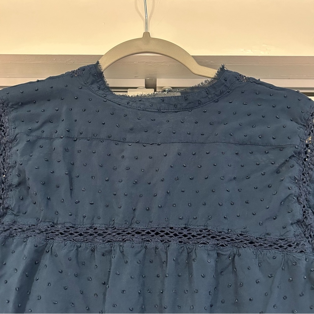 Small Free People Everyday Girl Swiss Dot Blouse - Picture 8 of 9